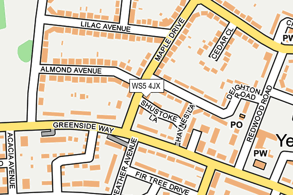 WS5 4JX map - OS OpenMap – Local (Ordnance Survey)
