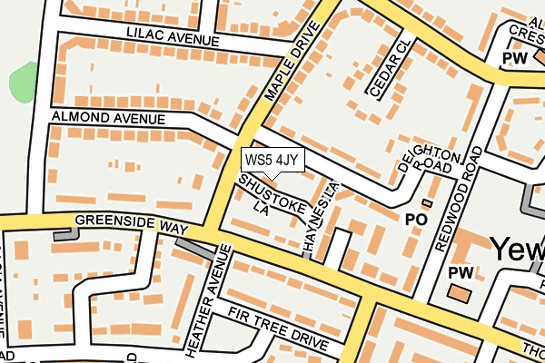 WS5 4JY map - OS OpenMap – Local (Ordnance Survey)
