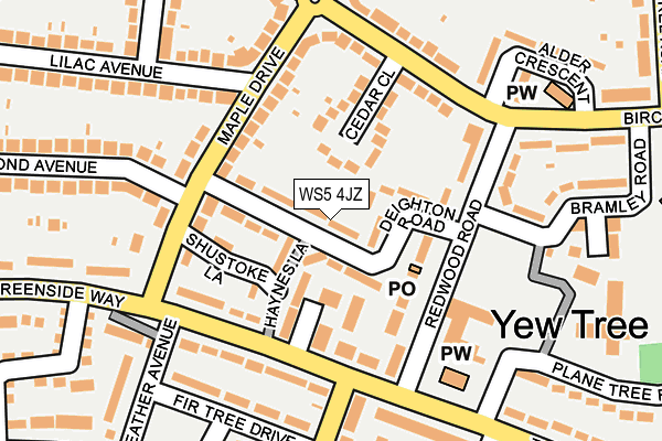 WS5 4JZ map - OS OpenMap – Local (Ordnance Survey)