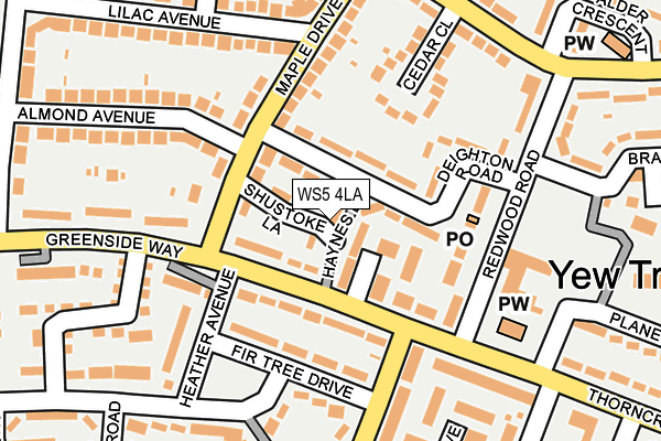 WS5 4LA map - OS OpenMap – Local (Ordnance Survey)