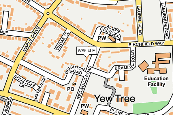 WS5 4LE map - OS OpenMap – Local (Ordnance Survey)