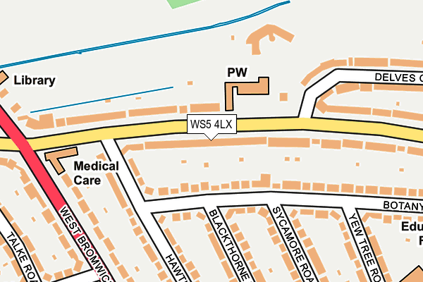 WS5 4LX map - OS OpenMap – Local (Ordnance Survey)