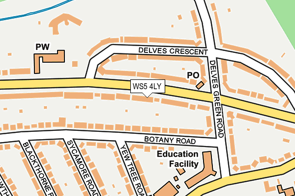 WS5 4LY map - OS OpenMap – Local (Ordnance Survey)