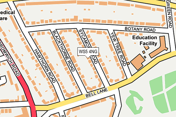 WS5 4NG map - OS OpenMap – Local (Ordnance Survey)