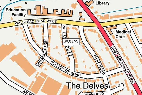 WS5 4PD map - OS OpenMap – Local (Ordnance Survey)