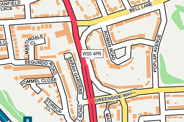 WS5 4PR map - OS OpenMap – Local (Ordnance Survey)