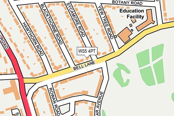 WS5 4PT map - OS OpenMap – Local (Ordnance Survey)