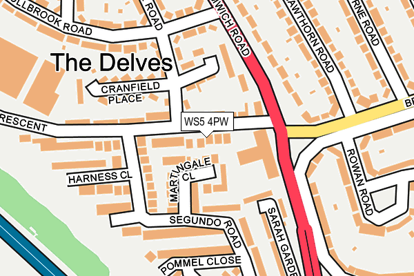 WS5 4PW map - OS OpenMap – Local (Ordnance Survey)