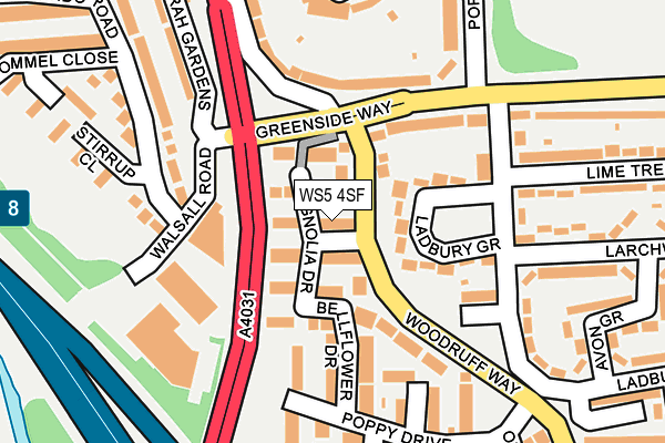 WS5 4SF map - OS OpenMap – Local (Ordnance Survey)