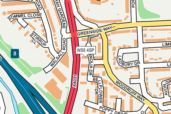WS5 4SP map - OS OpenMap – Local (Ordnance Survey)