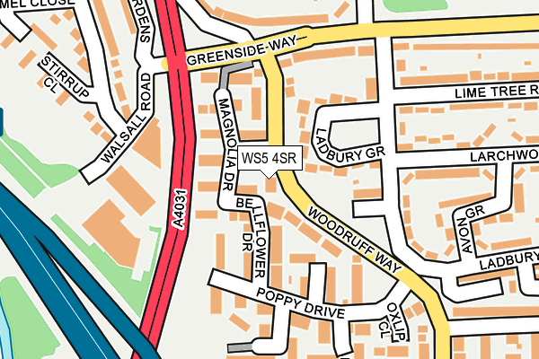 WS5 4SR map - OS OpenMap – Local (Ordnance Survey)