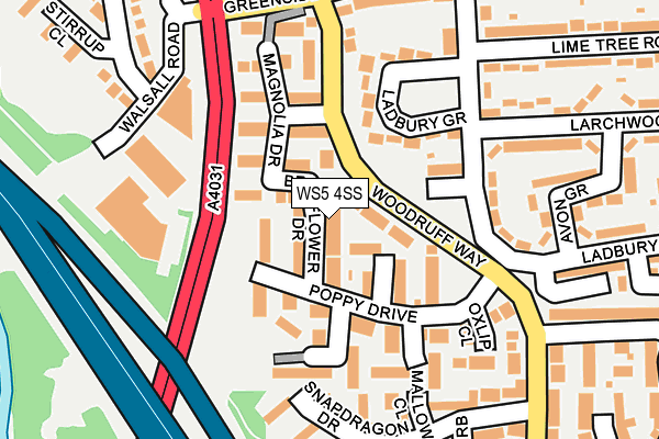 WS5 4SS map - OS OpenMap – Local (Ordnance Survey)