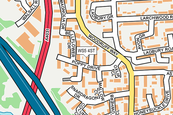 WS5 4ST map - OS OpenMap – Local (Ordnance Survey)