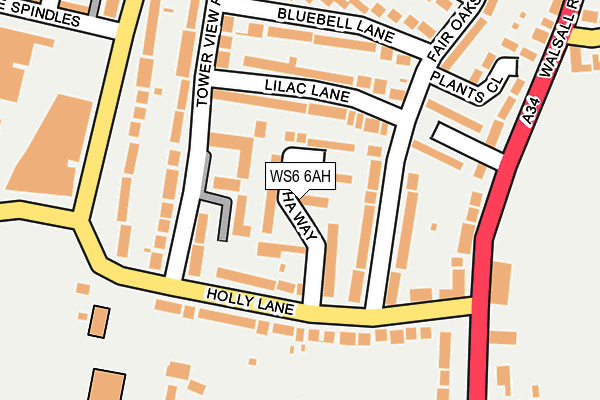 WS6 6AH map - OS OpenMap – Local (Ordnance Survey)