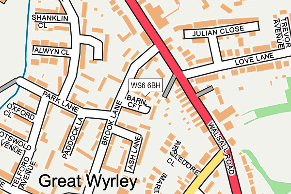 WS6 6BH map - OS OpenMap – Local (Ordnance Survey)