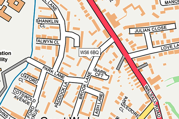WS6 6BQ map - OS OpenMap – Local (Ordnance Survey)