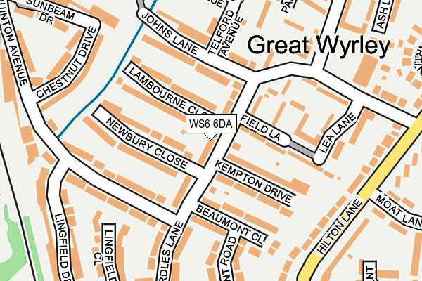 WS6 6DA map - OS OpenMap – Local (Ordnance Survey)