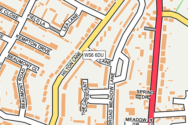 WS6 6DU map - OS OpenMap – Local (Ordnance Survey)