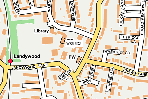 WS6 6DZ map - OS OpenMap – Local (Ordnance Survey)