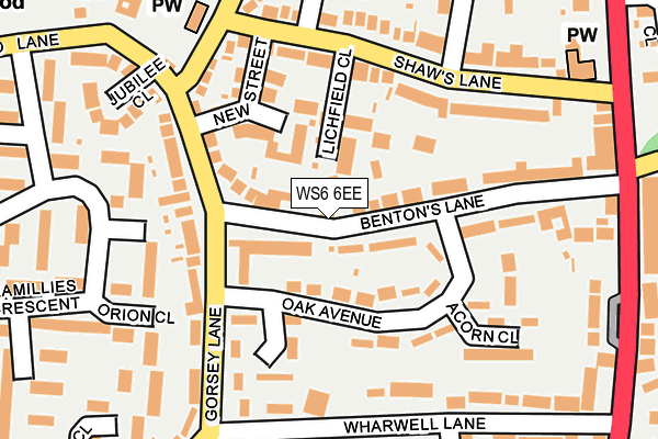 WS6 6EE map - OS OpenMap – Local (Ordnance Survey)