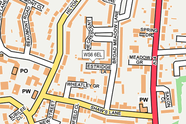 WS6 6EL map - OS OpenMap – Local (Ordnance Survey)