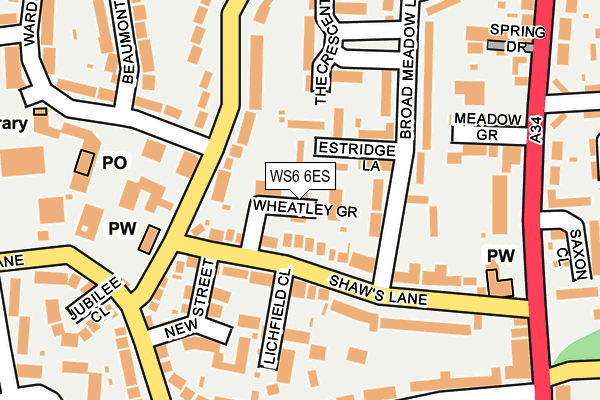 WS6 6ES map - OS OpenMap – Local (Ordnance Survey)