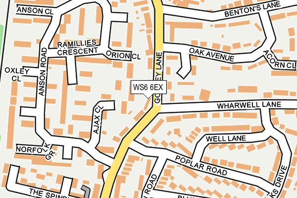 WS6 6EX map - OS OpenMap – Local (Ordnance Survey)