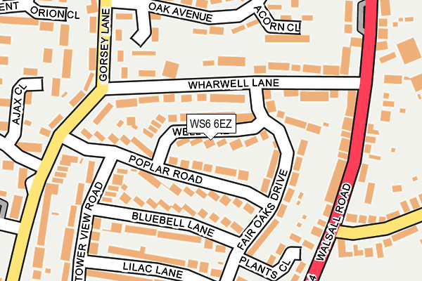 WS6 6EZ map - OS OpenMap – Local (Ordnance Survey)