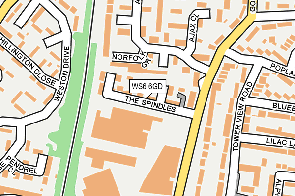 WS6 6GD map - OS OpenMap – Local (Ordnance Survey)