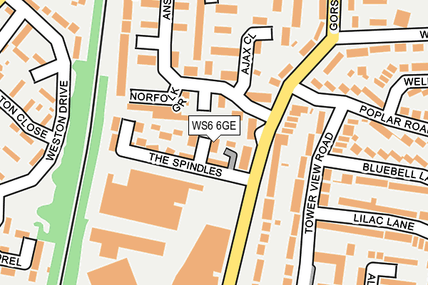 WS6 6GE map - OS OpenMap – Local (Ordnance Survey)