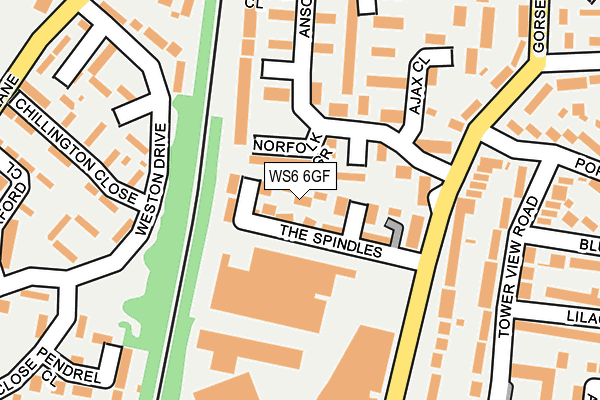 WS6 6GF map - OS OpenMap – Local (Ordnance Survey)