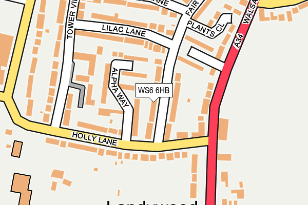 WS6 6HB map - OS OpenMap – Local (Ordnance Survey)