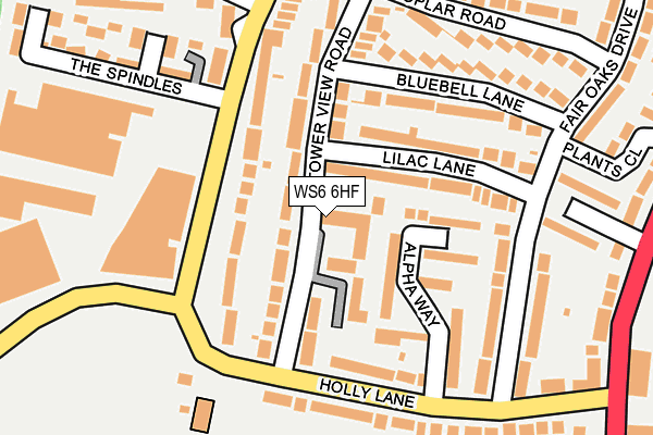 WS6 6HF map - OS OpenMap – Local (Ordnance Survey)