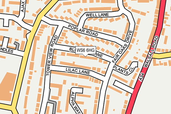 WS6 6HG map - OS OpenMap – Local (Ordnance Survey)