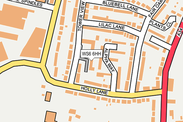 WS6 6HH map - OS OpenMap – Local (Ordnance Survey)