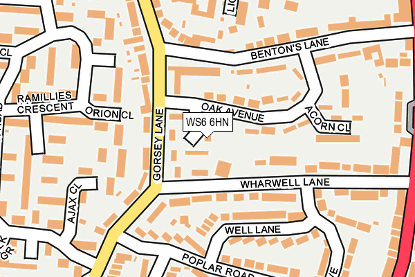 WS6 6HN map - OS OpenMap – Local (Ordnance Survey)