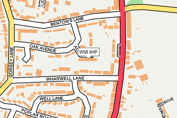 WS6 6HP map - OS OpenMap – Local (Ordnance Survey)