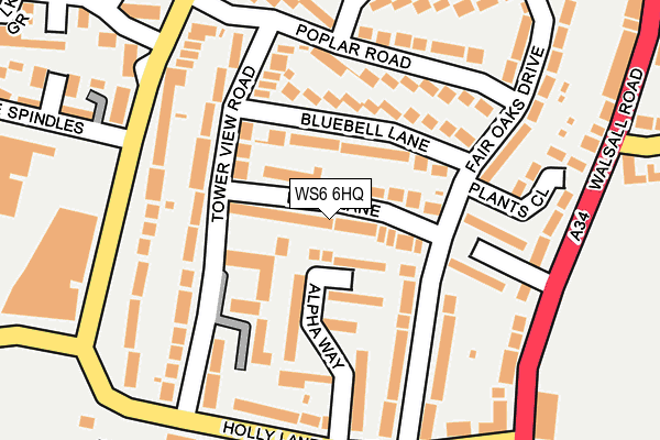 WS6 6HQ map - OS OpenMap – Local (Ordnance Survey)