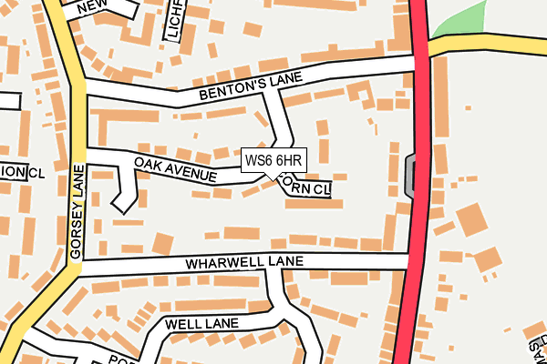 WS6 6HR map - OS OpenMap – Local (Ordnance Survey)