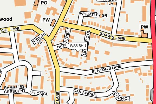 WS6 6HU map - OS OpenMap – Local (Ordnance Survey)