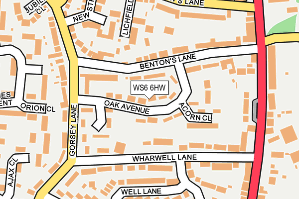 WS6 6HW map - OS OpenMap – Local (Ordnance Survey)