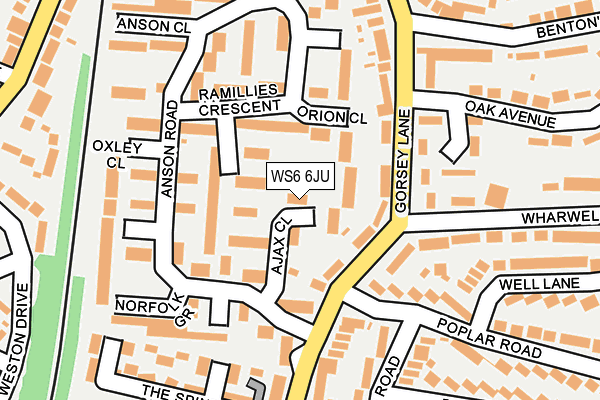 WS6 6JU map - OS OpenMap – Local (Ordnance Survey)