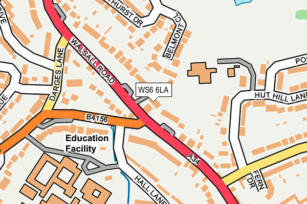 WS6 6LA map - OS OpenMap – Local (Ordnance Survey)