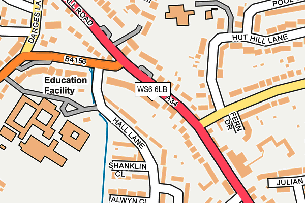 WS6 6LB map - OS OpenMap – Local (Ordnance Survey)