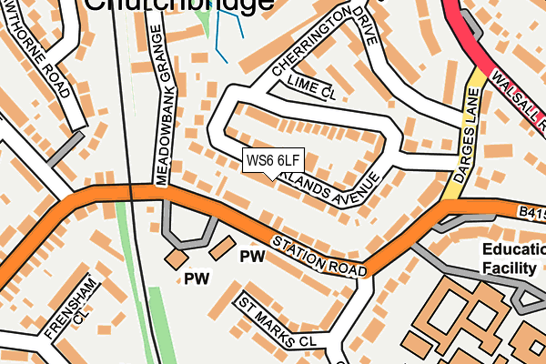 WS6 6LF map - OS OpenMap – Local (Ordnance Survey)