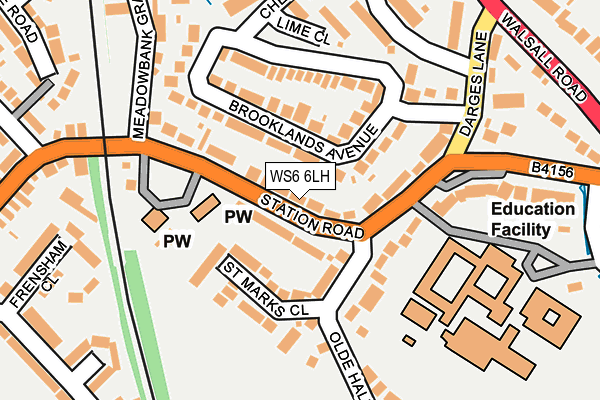WS6 6LH map - OS OpenMap – Local (Ordnance Survey)