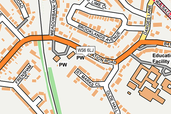 WS6 6LJ map - OS OpenMap – Local (Ordnance Survey)