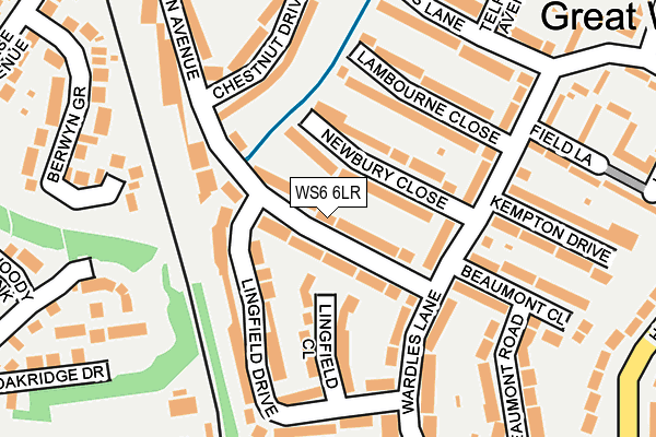 WS6 6LR map - OS OpenMap – Local (Ordnance Survey)