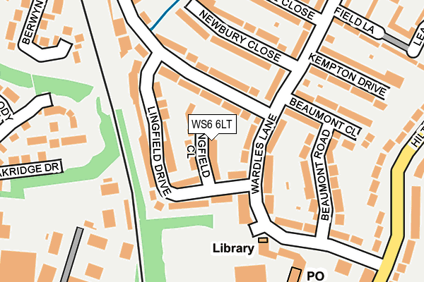 WS6 6LT map - OS OpenMap – Local (Ordnance Survey)