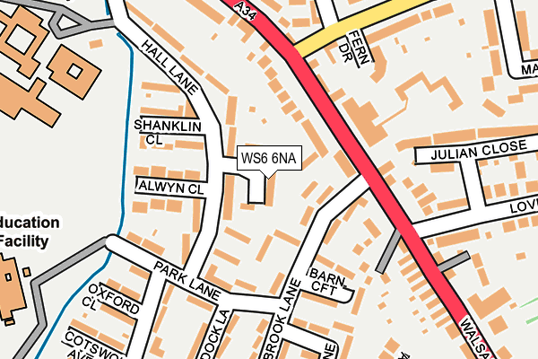 WS6 6NA map - OS OpenMap – Local (Ordnance Survey)